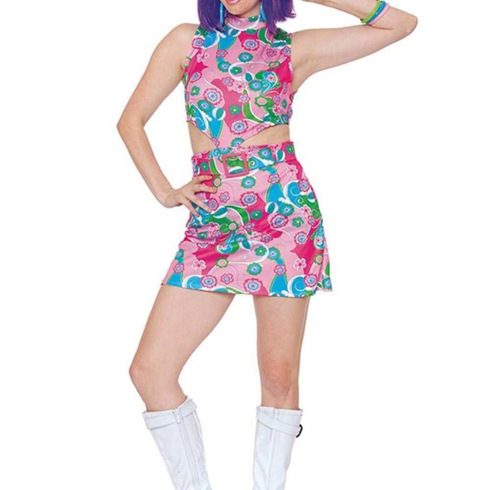 Groovy Go-Go Halloween Cosplay Costume  Size S